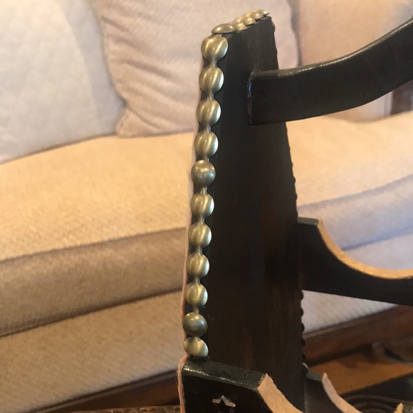 Artist Made Cowhide Southwestern Wine Rack - Picture 3 of 11